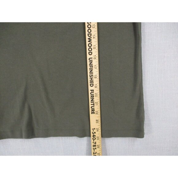 Chicos Olive Green V-Neck Cotton Blend Short Sleeve Top Size 1 - Picture 5 of 8